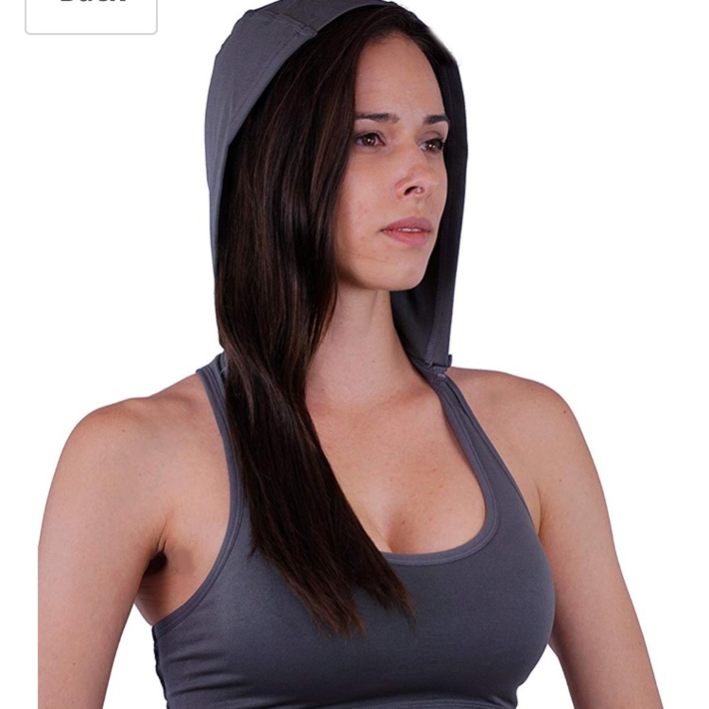 Neon Yelow hoodie sports bra Crop Top Caged Back - Picture 4 of 9